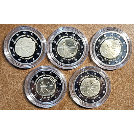 2 Euro Németország 2009 "ADFGJ" 10 éves az Európai Monetáris Unió (5 x Proof)