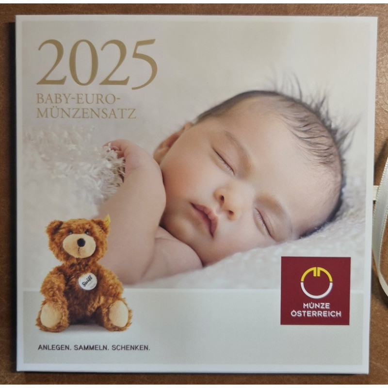 Austria 2025 baby set of 8 coins (BU)