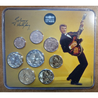 France 2020 miniset of 8 coins Johnny Hallyday with guitar (BU)