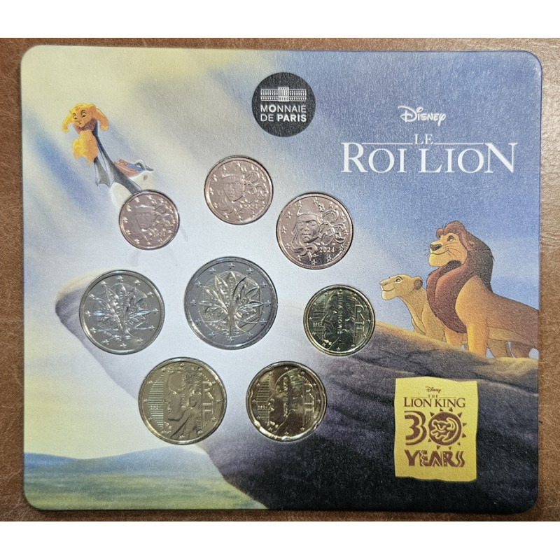 France 2024 miniset of 8 coins Disney Lion king (BU)
