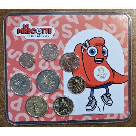 Francúzsko 2022 minisada 8 mincí červený maskot (BU)