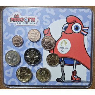 France 2022 miniset of 8 coins blue Mascotte (BU)