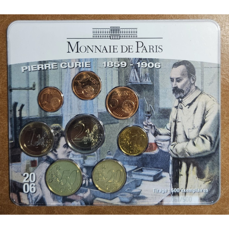 France 2006 set of 8 eurocoins Curie (BU)
