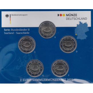 2 Euro Nemecko 2025 "ADFGJ" - Sársko (BU)