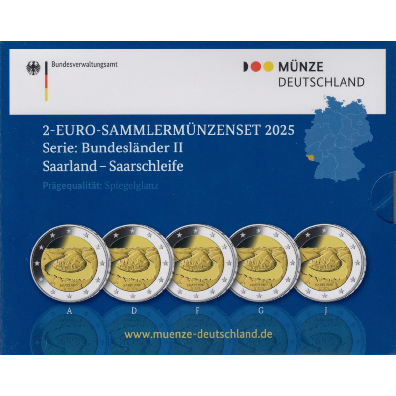 2 Euro Németország 2025 "ADFGJ" - Saar-vidék (Proof)