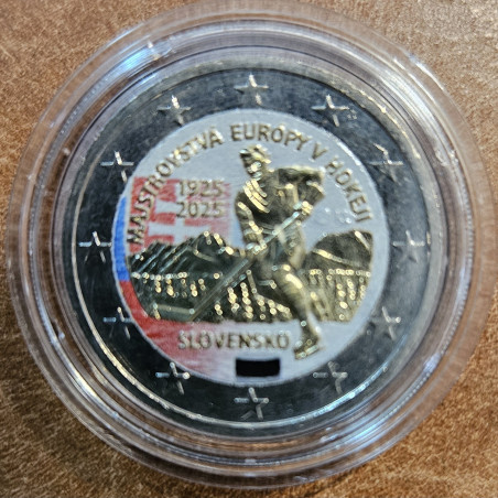 2 Euro Slovensko 2025 - 100. výročie majstrovstiev Európy v hokeji II. (farebná UNC)