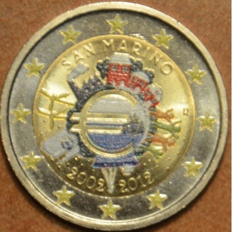 euroerme érme 2 Euro San Marino 2012 - Az Euro 10 éve (színezett UNC)