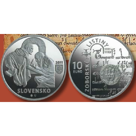 10 Euro Slovensko 2011 - Zoborské listiny (BU bez letáku)