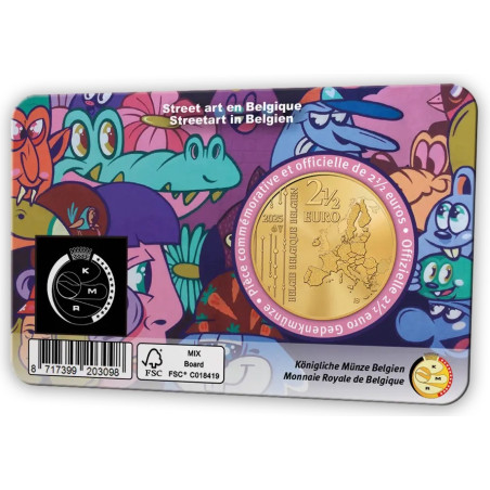 2,5 Euro Belgicko 2025 - Pouličné umenie (BU s holandskym textom)