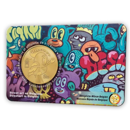 2,5 Euro Belgicko 2025 - Pouličné umenie (BU s francuzskym textom)