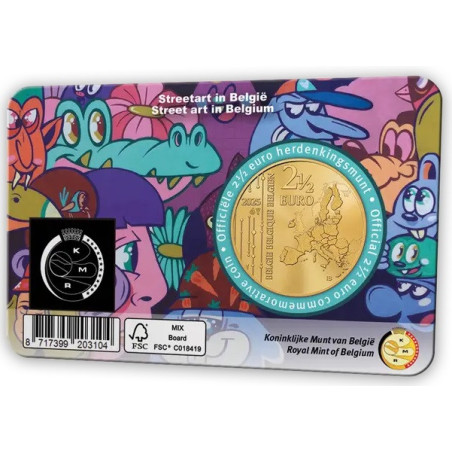 2,5 Euro Belgium 2025 - Street art (BU with french text)