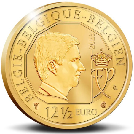 12,5 Euro Belgicko 2025 - 65. narodeniny kráľa Filipa (Proof)