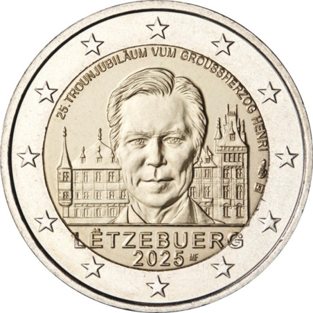 2 Euro Luxembursko 2025 - 25. výročie nastúpenia Henricha na trón (UNC)