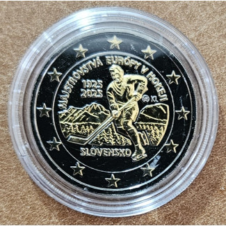 2 Euro Slovensko 2025 - 100. výročie majstrovstiev Európy v hokeji (Rutenium zlato imitácia UNC)