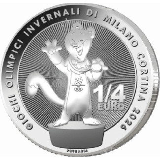 1/4 Euro Olaszország 2025 - Cortina 2026: Kabala (UNC)
