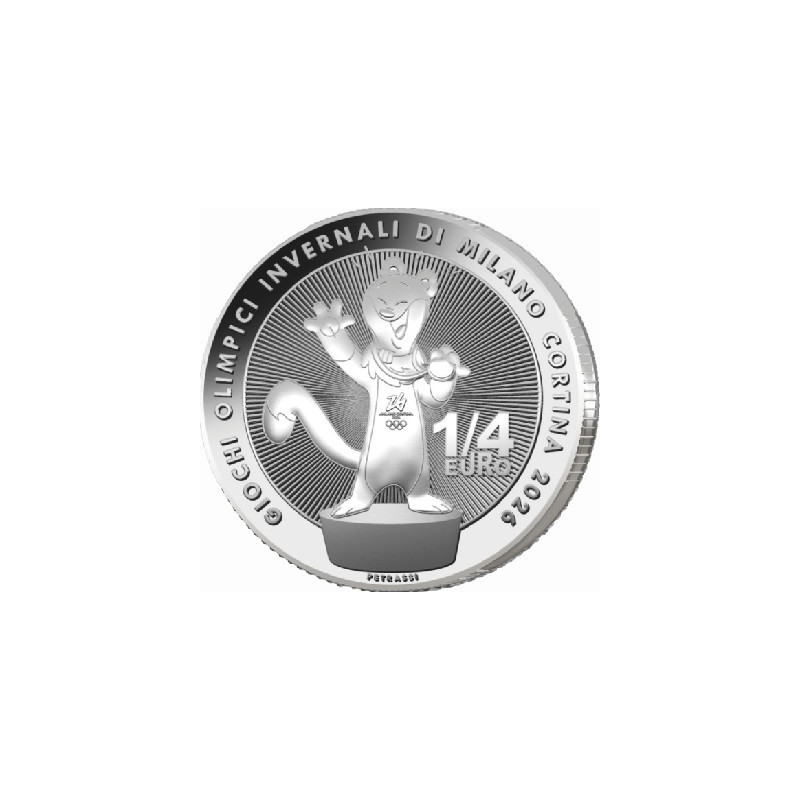1/4 Euro Taliansko 2025 - Cortina 2026: Maskot (UNC)