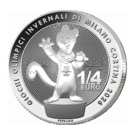 1/4 Euro Olaszország 2025 - Cortina 2026: Kabala (UNC)