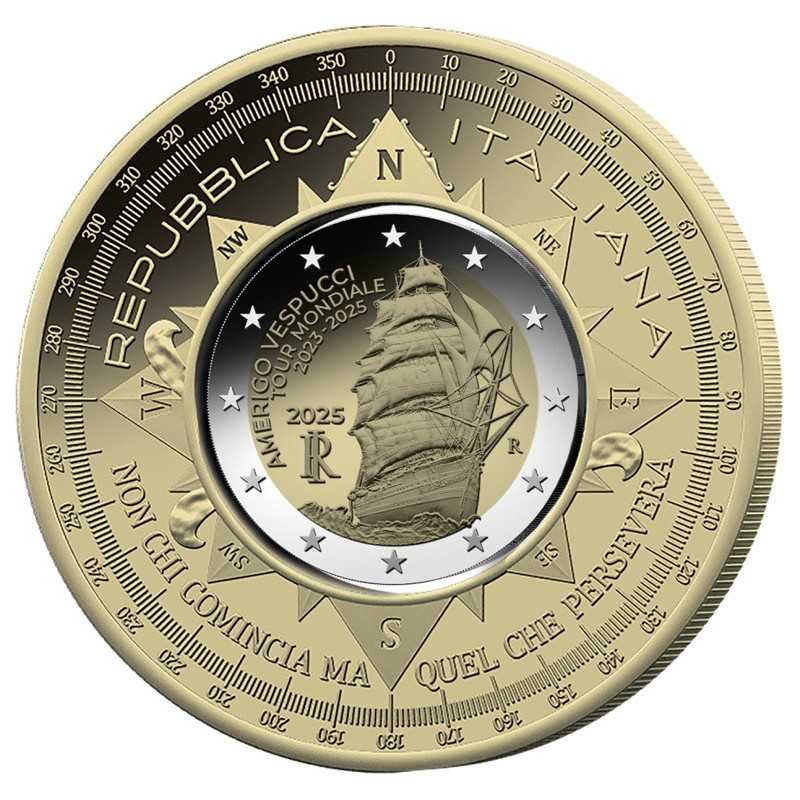 10 Euro Taliansko 2025 + 2 Euro - Amerigo Vespucci (Proof)