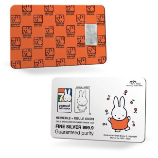 Holandsko 2025 - 70 rokov striebornej Miffy 1 gram (BU)
