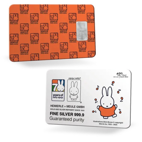 Netherlands 2025 - 70 years of silver Miffy 1 gram (BU)