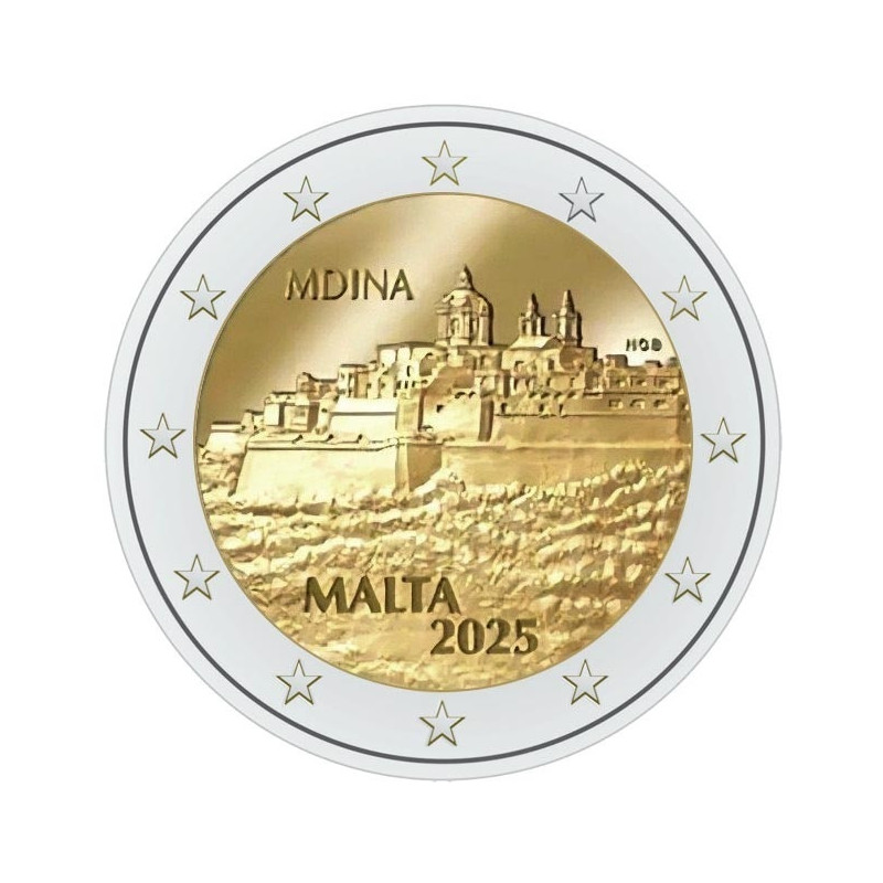 Sérült 2 Euro Málta 2025 - Mdina (UNC)