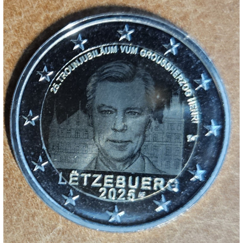 2 Euro Luxemburg 2025 - Henrik luxemburgi nagyherceg trónra lépésének 25. évfordulója (BU foto verzio)