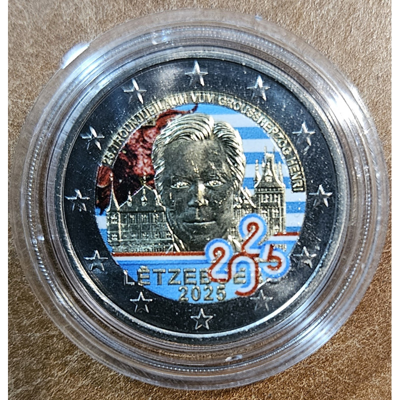 2 Euro Luxembourg 2025 - 25. anniversary of Henri's Accession to the Throne II. (colored UNC)