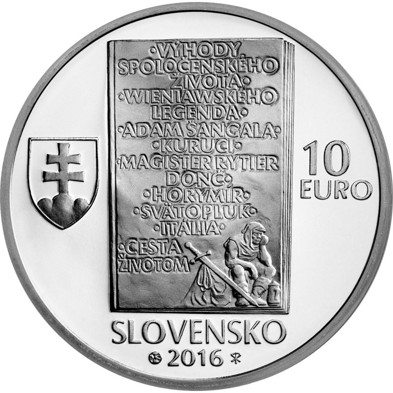 Euromince mince 10 Euro Slovensko 2016 Ladislav Nádaši-Jégé (Proof)