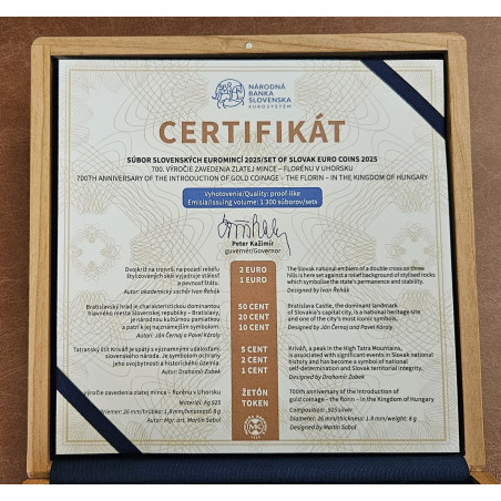 Slovakia 2025 set of 8 coins - 700th anniversary of the introduction of the florin (Proof)