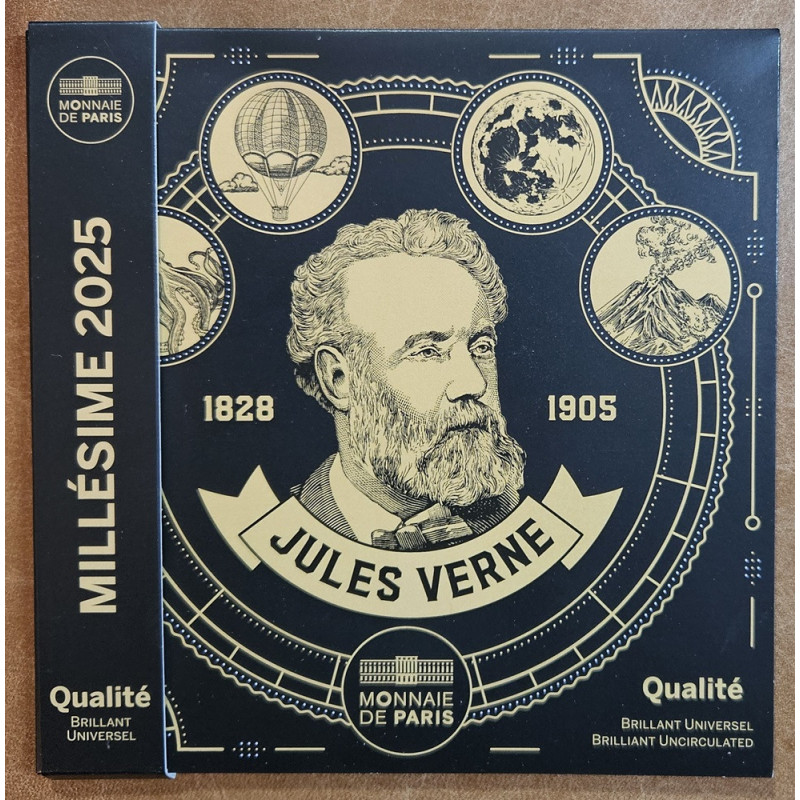 Francúzsko 2025 sada 8 mincí Jules Verne (BU)