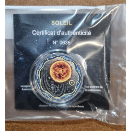 25 Euro Luxembursko 2025 - Slnečná sústava: Slnko (Proof s albumom)