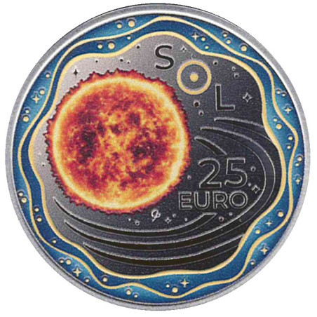 25 Euro Luxembursko 2025 - Slnečná sústava: Slnko (Proof s albumom)