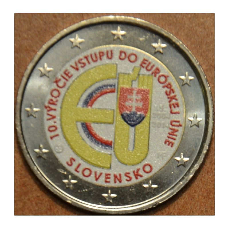 eurocoin eurocoins 2 Euro Slovakia 2014 - 10 years in EU IV. (color...