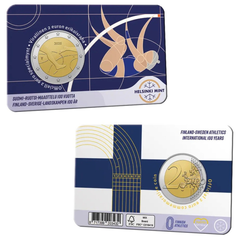 2 Euro Finland 2025 - Athletic (BU with Finnish text)