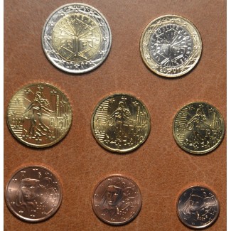 Set of 8 eurocoins France 2001 (UNC)