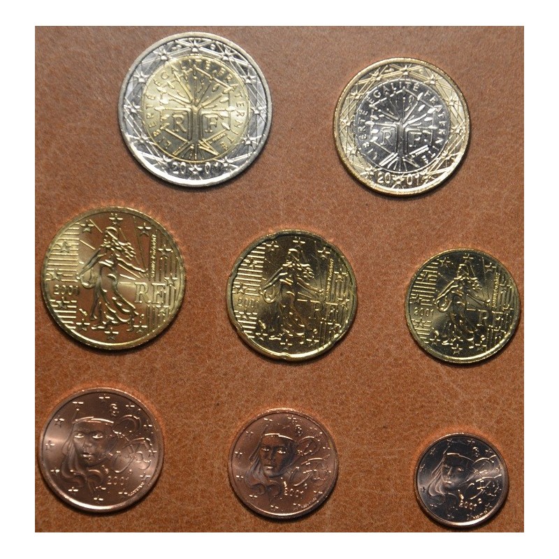 Euromince mince Francúzsko 2001 sada 8 euromincí (UNC)