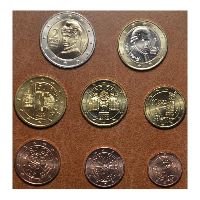 euroerme érme 8 részes forgalmi sor Ausztria 2008 (UNC)