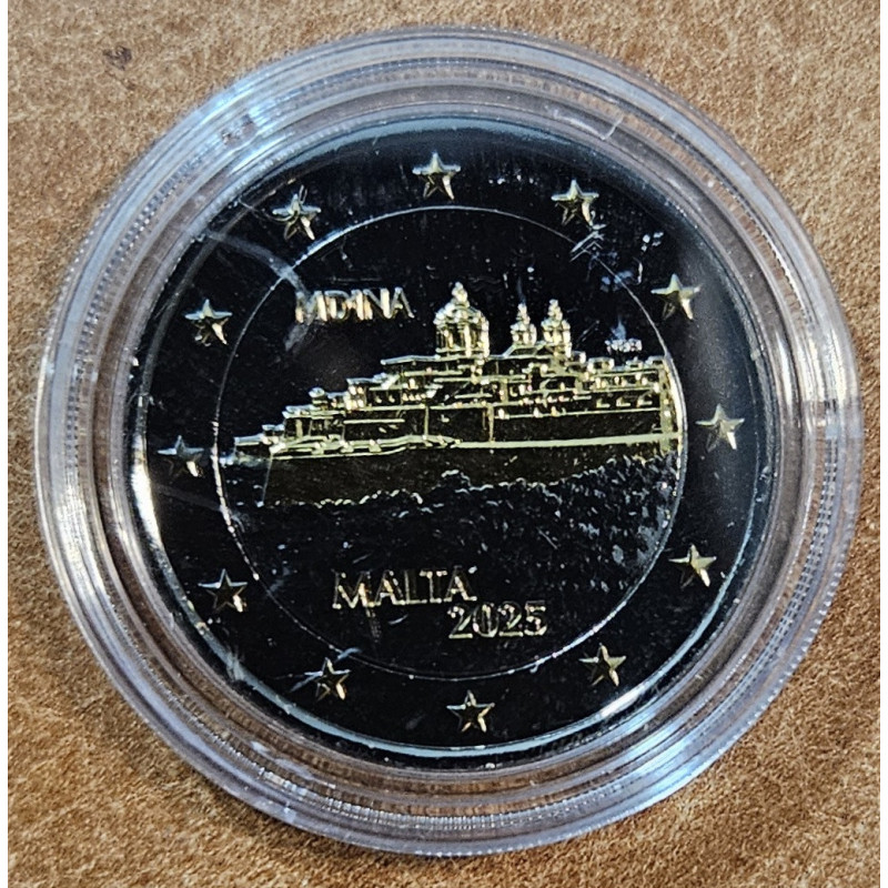 2 Euro Malta 2025 - Mdina (Ru-Au imitácia UNC)