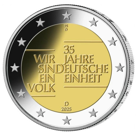 2 Euro Germany 2025 - 35 years of German unity "J" (UNC)