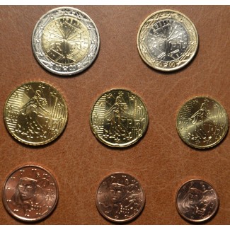 Set of 8 eurocoins France 2000 (UNC)