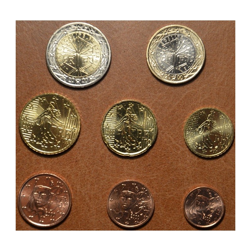 euroerme érme Franciaország 2000 - 8 részes forgalmi sor (UNC)