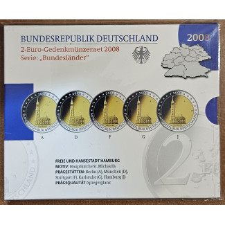 Euromince mince 2 Euro Nemecko 2008 - Hamburg: kostol sv. Michala (...