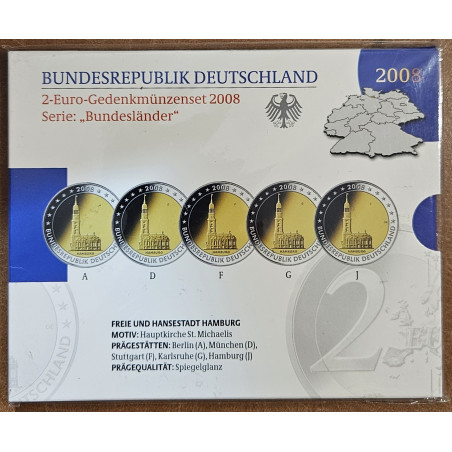 euroerme érme 2 Euro Németország 2008 - Hamburg: Szent Mihály templ...
