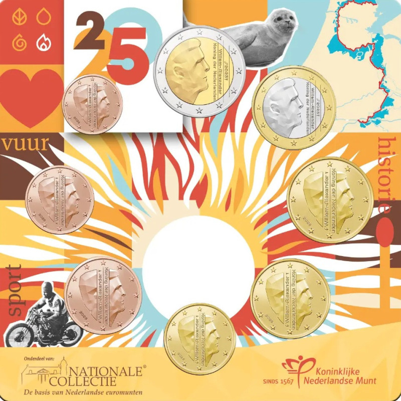 Netherlands 2025 set of 8 coins - Fireworks (UNC)