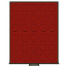 Dark red/smoke glass box Lindner for 30 capsulas Ø 37 mm