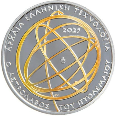 10 Euro Grécko 2025 - Ptolemaiov astroláb (Proof)