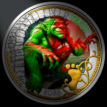 3 Euro Ausztria 2025 - Új sorozat 1/12: Troll (UNC)
