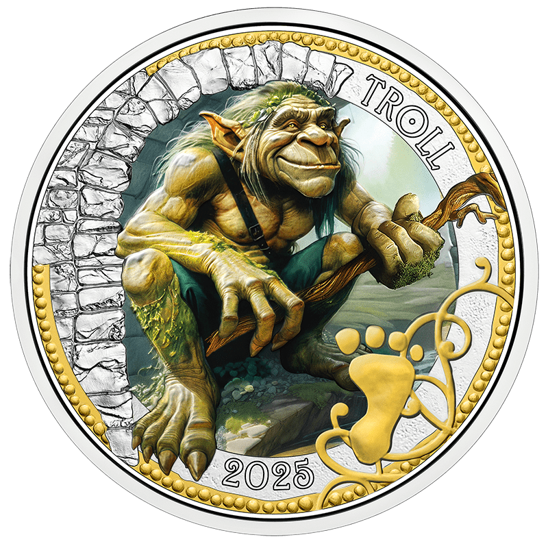 3 Euro Ausztria 2025 - Új sorozat 1/12: Troll (UNC)