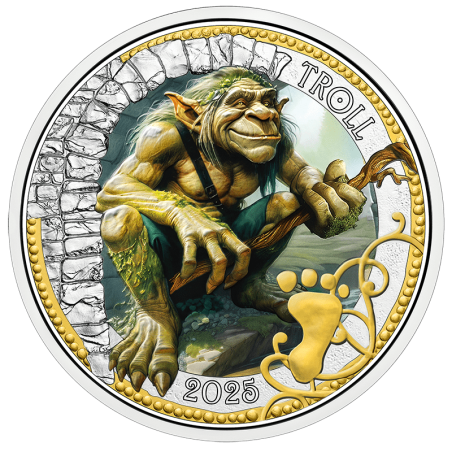 3 Euro Ausztria 2025 - Új sorozat 1/12: Troll (UNC)