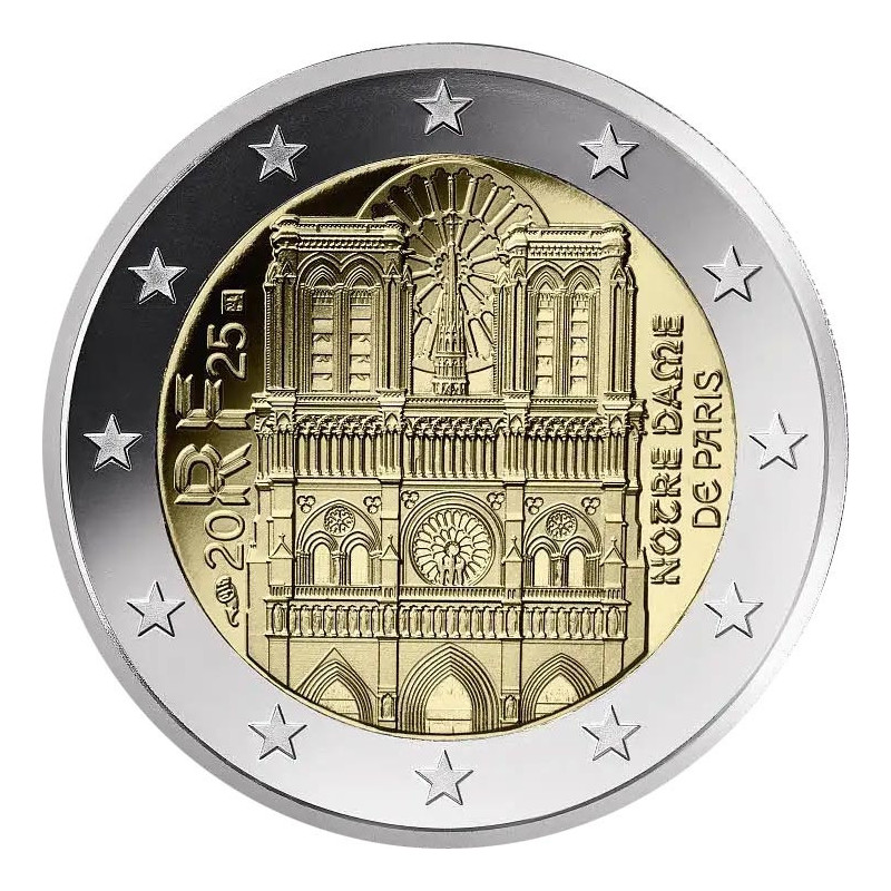 2 Euro Franciaország 2025 - Notre Dame (UNC)